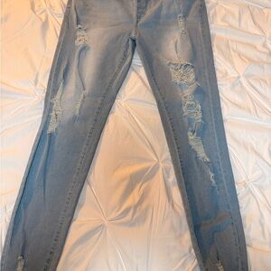 SHEIN Light Blue Distressed Women Jeans XL